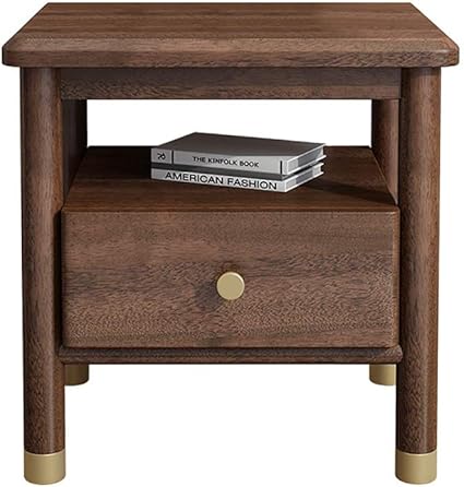 Amazon J サイドテーブル サイドチェスト ベッドサイドテーブルソリッドウッドウォルナットシンプルなベッドサイドキャビネットログイン北欧シングル引き出し収納ハイキャビネット ナイトテーブル サイドチェスト サイドテーブル