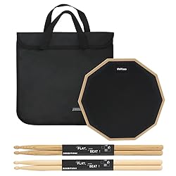12 Inch Practice Pad with 5A Oak Drumsticks and