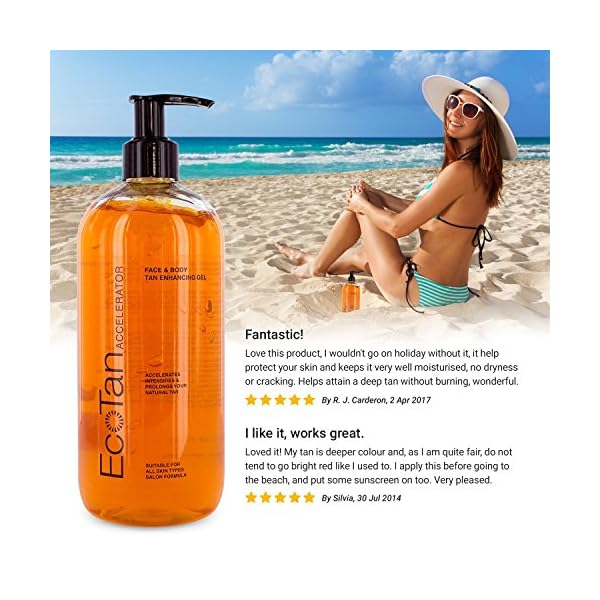 EcoTan-Accelerator-Face-and-Body-Tanning-Gel-Optimises-Natural-Tan-Can-Be-Used-With-Sunbeds-500ml EcoTan Face and Body Tanning Accelerator Gel, Stimulating Natural Tan with Aloe Vera for Outdoor and Tanning Bed use…
