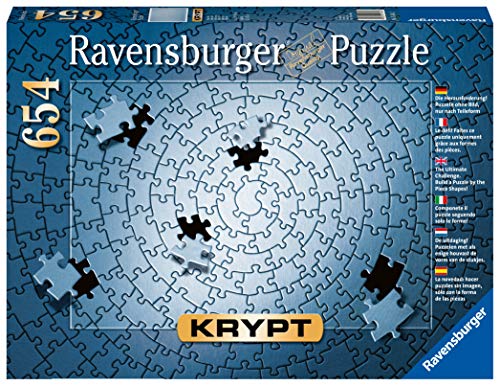 Ravensburger Puzzle 15964 - Krypt Puzzle Silber - Schweres Puzzle für Erwachsene und Kinder ab 14 Jahren, mit 654 Teilen