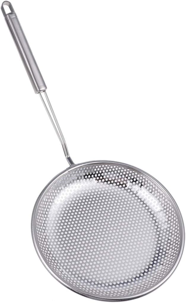 UPKOCH Stainless Steel Food Skimmer Strainer Hot Pot Slotted Spoon with Ergonomic Handle Strainer Ladle for Kitchen 7.8 Inch