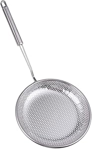 UPKOCH Stainless Steel Food Skimmer Strainer Hot Pot Slotted Spoon with Ergonomic Handle Strainer Ladle for Kitchen 7.8 Inch