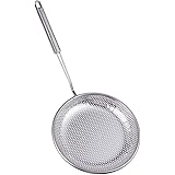 UPKOCH Stainless Steel Food Skimmer Strainer Hot Pot Slotted Spoon with Ergonomic Handle Strainer Ladle for Kitchen 7.8 Inch