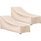F&J Outdoors Waterproof UV Resistant Heavy Duty Patio Chaise Lounge Chair Cover, 2Pack, 84"Lx32"Wx34"H, Beige