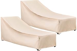 F&J Outdoors Waterproof UV Resistant Heavy Duty Patio Chaise Lounge Chair Cover, 2Pack, 84"Lx32"Wx34"H, Beige