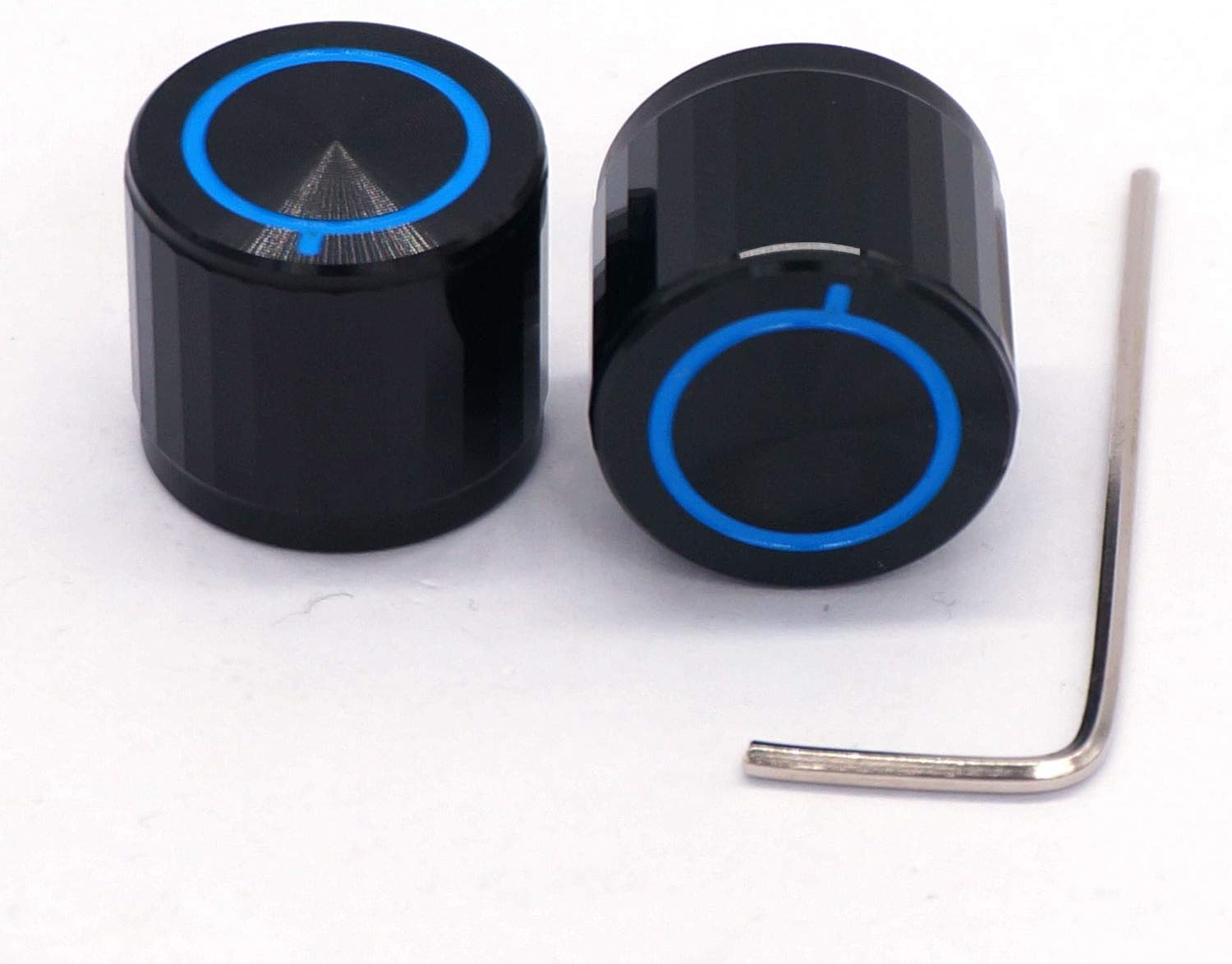 Taiss/ 4pcs black Aluminum Rotary Electronic Control Potentiometer Knob