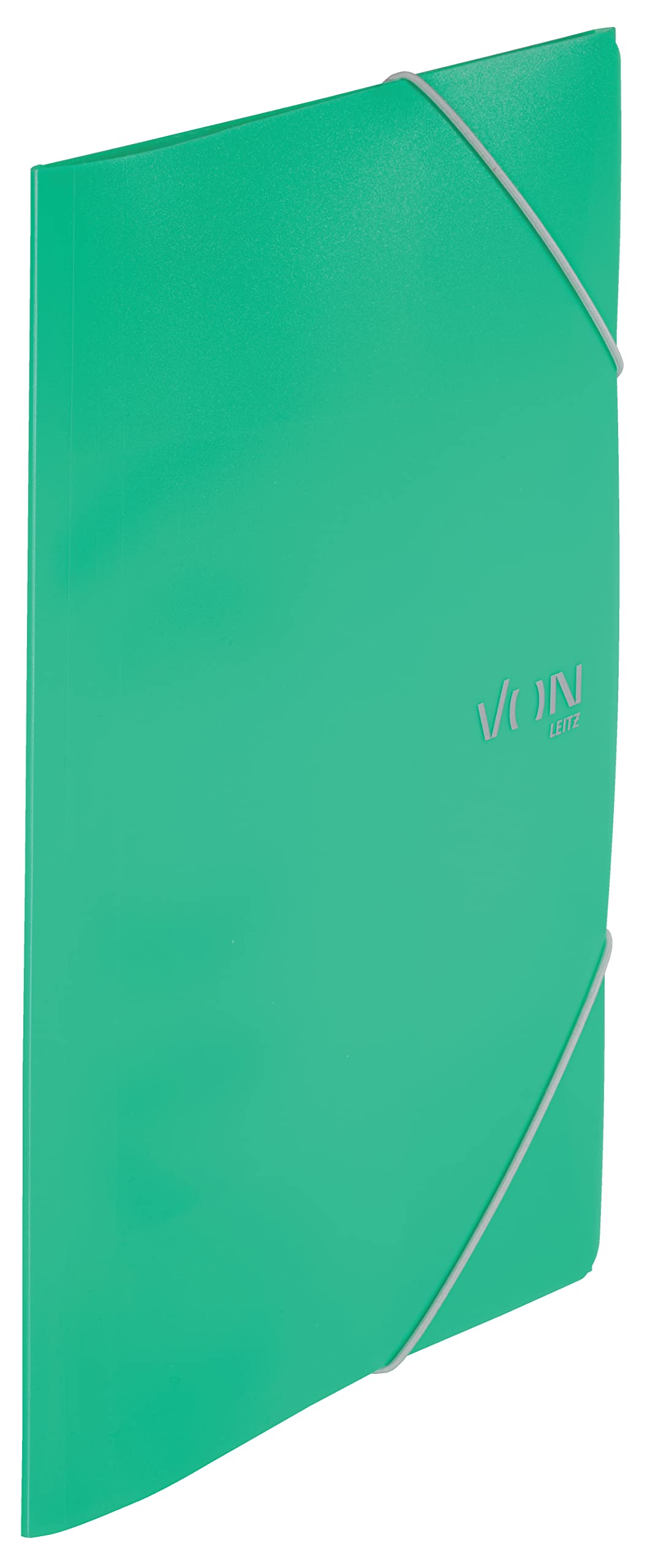 VON Leitz 30070055 A4 Folder with Elastic Band, Polypropylene Plastic, for 150 Sheets, 3 Flaps, Folder with Elastic Band, with Modern Von Print, Lightweight Folder for School and Home, Pack of 5,