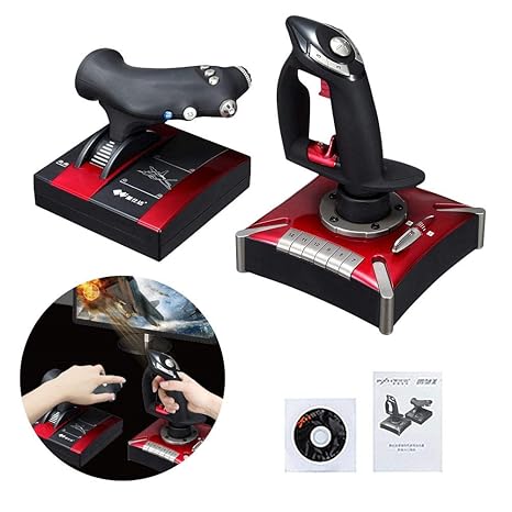 LLDHWX USB Flightstick PC Joystick Flight Stick Hotas PC-Set PXN-2119II Computer Joystick Flugzeug mit Vibrationskontroller f