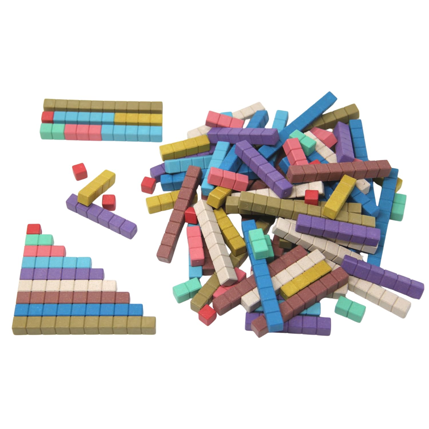 WISSNER® Counting Rods in Montessori Colours (100 Pieces) made from RE-Wood® – Learning Maths for Primary School