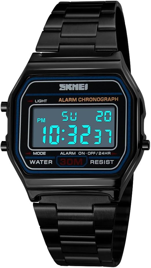 women's digital watch metal band