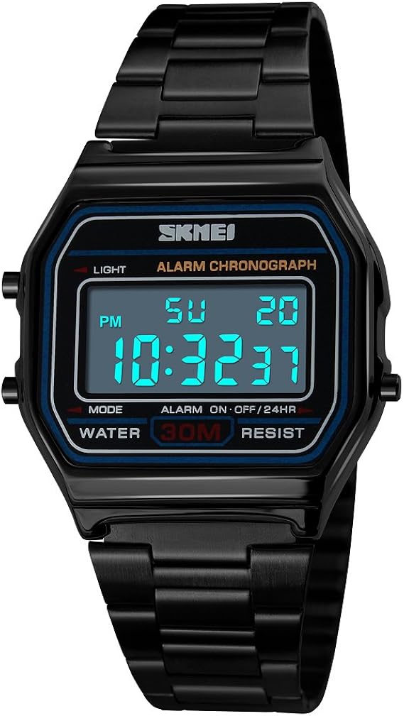 stainless steel back led watch