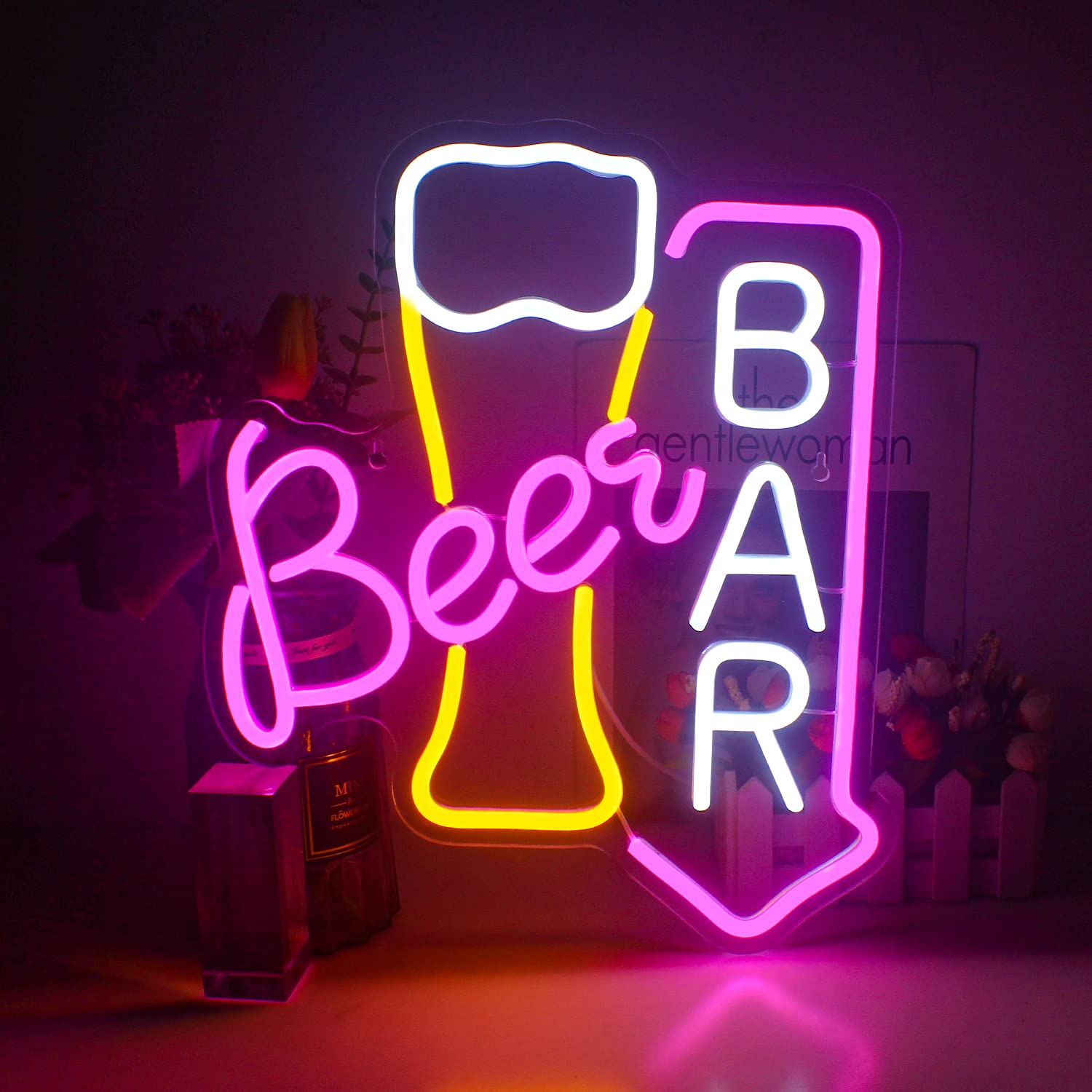 Wanxing Beer Neon Light Sign for Wall Decor,Beer Neon Sign,LED Neon Light for Barr, Home Decoration, Shop, Nightclub — image 1