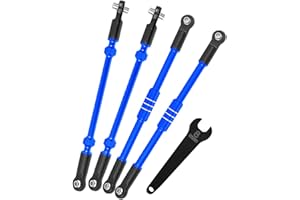 RCYouHott RC Upgrades Part for 1/10 T-Maxx/E-Maxx,Aluminum Push Rod Links,Toe Links Push Rod Steering Links Turnbuckle Rod Compatible Hops Up,Navy Blue(#3941#5143)