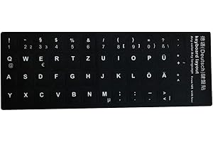 Numblartd 4Pcs Self-adhesive Keyboard Stickers - Waterproof White Lettering with Black Background Keyboard Stickers for Compu