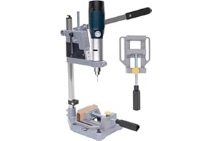 NAWESRVA High-Precision Hand Drill Press Adapter with Vise – Aluminum Alloy Stand, 8.8-Inch Base, Ergonomic Handle, Adjustable Clamp (1.4-1.6 Inch) – Secure & Stable Drilling Solution