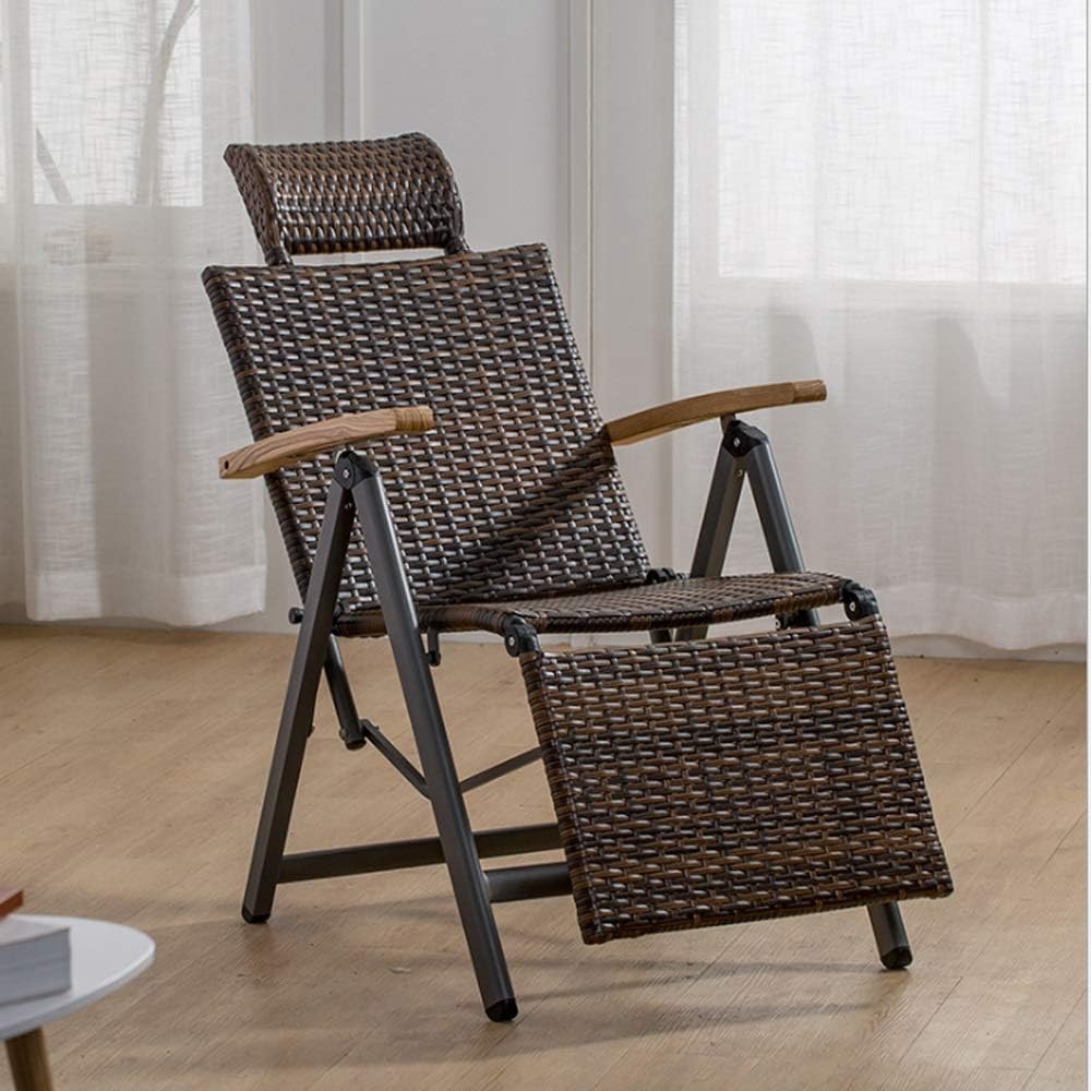 Sling Chair Folding Lounger Chair With Pillow Armchair Wicker Chair Outdoor Beach Leisure Zone Garden Patio Deck Chairs Amazon Co Uk Kitchen Home