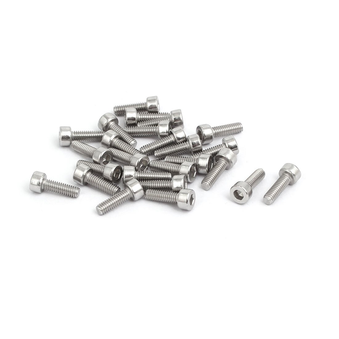 Sourcingmap M2.5X8mm 316 Stainless Steel Fully Thread Hex Socket Cap Screw Bolt 25pcs