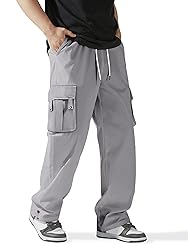 PLEPAN Cargo Pants for Men Drawstring Elastic Waist