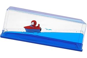 HONSHENG Unsinkable Ship Boat in a Bottle Box，Non Sinking Anime Toy Boat Merch Acrylic Ship Fluid Drift Bottle Decorations Desk Ornament Decor for Fans Boys Girls Gifts Toys for 4 Year Old Boys (Red)