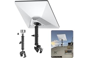 MSAFF 2025 Starlink Mini Clamp Mount Kit – Adjustable Aluminum Bracket for Pipe, RV, Roof Rack, Balcony – Compatible with Starlink Mini Dish & Pipe Adapter, Quick Tool-Free Setup