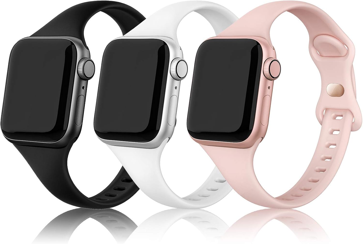 PARMPH 3 Packs Silicone Strap Compatible with Apple Watch 38mm 40mm 41mm 42mm(Series 10)