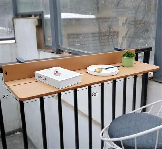 Balcón colgante Mesa plegable - 1.5cm Imitación Madera - Mesa de