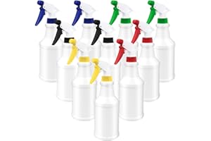 10 Spray Bottles Bulk 16 oz Empty Refillable Plastic Spray Bottles for Cleaning Solution, Liquids, Leak Proof Sprayer Bottles