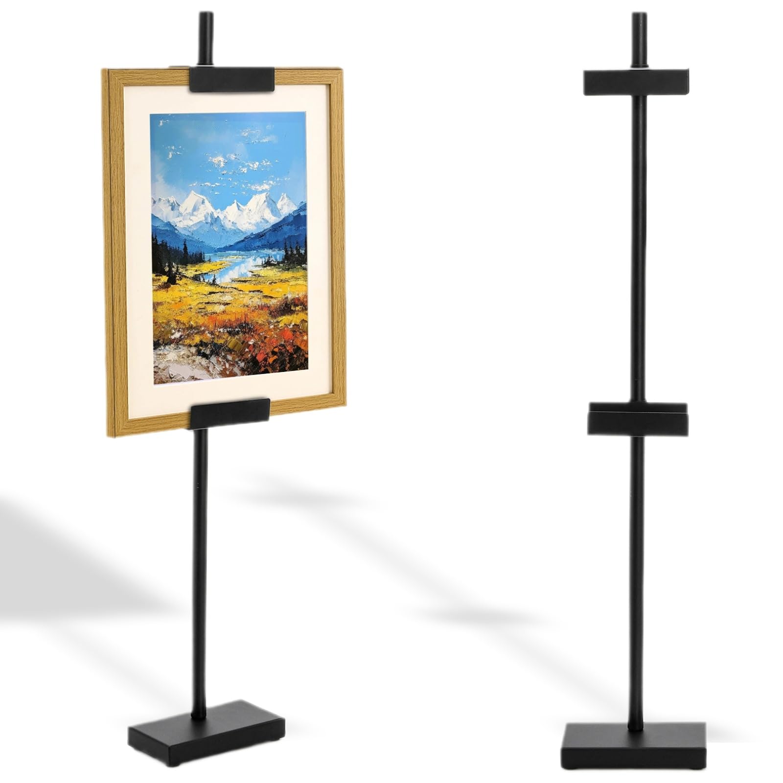 Photo 1 of WRINGKIT Adjustable Tabletop Easel Stand, Picture Frame Holder Stand Up to 28" H, Metal Table Floor Picture Easels for Display, Black Art Easel Standing for Signs, Artwork, Home, Event, Exhibition