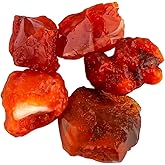 CRYSTALIS 5pcs Natural Mexican Fire-Opal Raw Crystals, Loose Gemstone Wholesale Bulk Rough Jewelry Making Supply, Chakra And Healing Stones, Wire Wrapping, DIY, Tumbling, Gem Collection