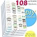 108 Fancy Hand Written Labels Balm DIY Jars Stickers for Essential Oils Roller Bottles, 4 Sheets with 108 Oval Plus 120 Top Stickers