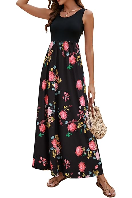 Vestidos Sueltos Vestido Largo Boho Verano 2025 Estampado Floral