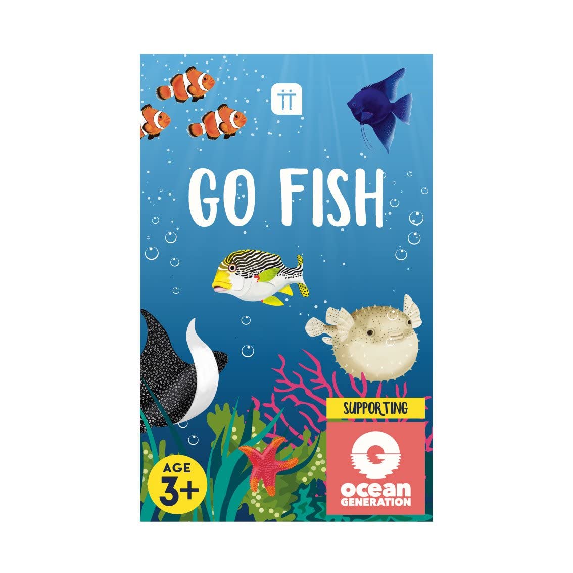 Talking Tables Go Fish Card Game for Kids | Animal Snap Travel Game for Children & Family with Educational Ocean Fact File (FISH-GOFISH), Fishgofish