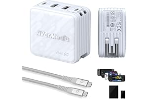 AVerMedia Core Go – Portable Switch 2 TV Dock & USB-C Hub for Accessories, 100W GaN Fast Charging, 4K60 HDMI, Handhelds, iPhone, iPad, Laptop, PC Compatible