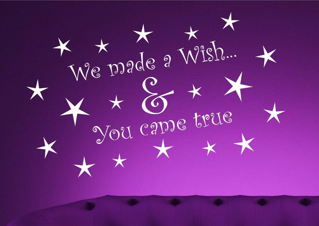 Wish Came True Wall Sticker Childs Quote Decal Transfer Mural Stencil Art Tattoo WSD653