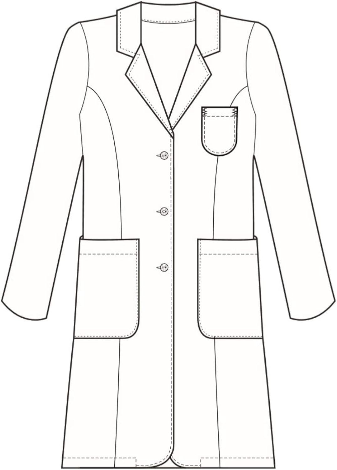 Meta Pro 885 Women's 35" Buckle Tri Blend Stretch Lab Coat: Clothing