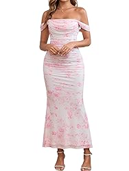 KUTUMAI Off The Shoulder Maxi Long Dress Corset