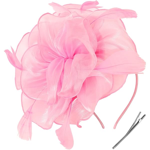 Fascinators Hat Flower Cocktail Lace Mesh Feathers Headband  display picture 2