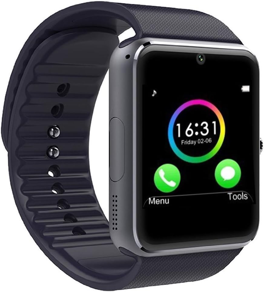 Wingtech Bluetooth Smartwatch 1.54 Inch Touch Screen Smart Wrist Watch Supports SIM Card Slot / TF Card with Pedometer Camera Sleep Monitor for Android Samsung Huawei LG Smartphones (Black)