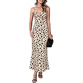 PRETTYGARDEN Womens Summer Dresses Spaghetti Strap Floral Maxi Dress Sleeveless Long Bodycon Dresses Wedding Guest Dress