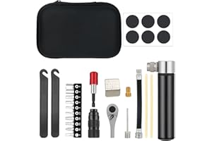 ARCUAT 28Pcs Bike Tool Kit Portable Bicycle Repair Kit, Biking Accessories Tools for MTB Mountain Road Electric E Ebike, Bikes Tire Tube Patch Kit with Pump, Cycling Gear Maintenance Set for Men Adult