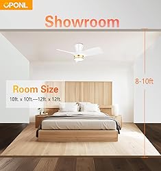OPONL 30" White low profile Ceiling Fan with