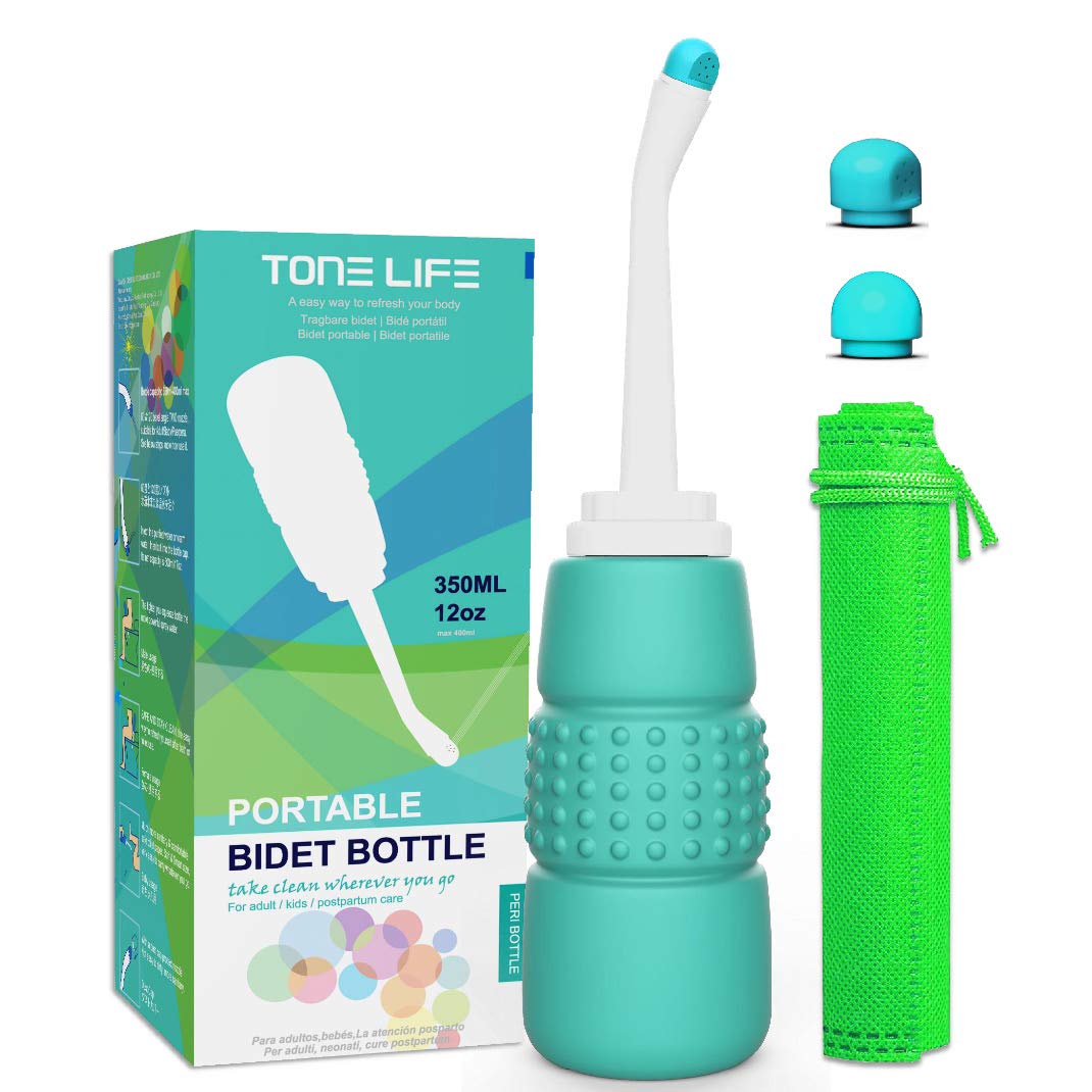 TONELIFE Portable Bidet for Toilet - Peri Momwasher Bidet Bottle 350ml 12oz - Portable Shower-Travel Bidet for Traviling,Camping,Women,Postpartum Care,,Post-Surgery Recovery, Moms,New Baby & Eldery
