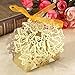KAZIPA 50PCS Gold Favor Boxes, Butterfly Favor Boxes with Ribbons for Wedding Birthday Party, Gold