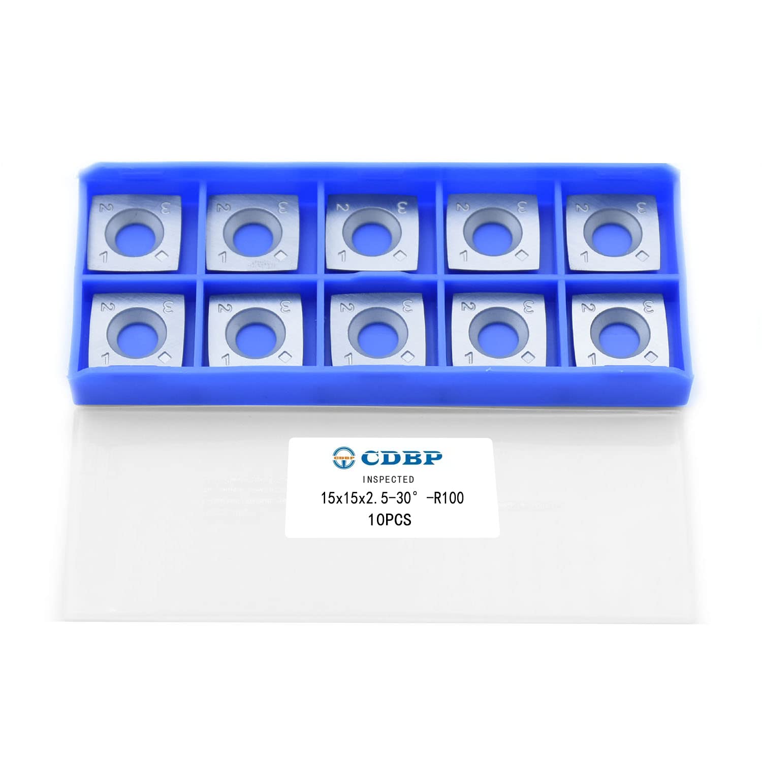 CDBP 15mm Square with 4"Radius Carbide Inserts Cutters Replacement for Woodworking Fits SpiralHelical Planer Cutter Head Lathe Turning Tools, 10pcs