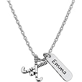 Personalized Field Hockey Necklace • Engraved Rectangle Charm with Stick Pendant • Custom Stainless Steel Jewelry Gift for Players, Teams & Coaches
