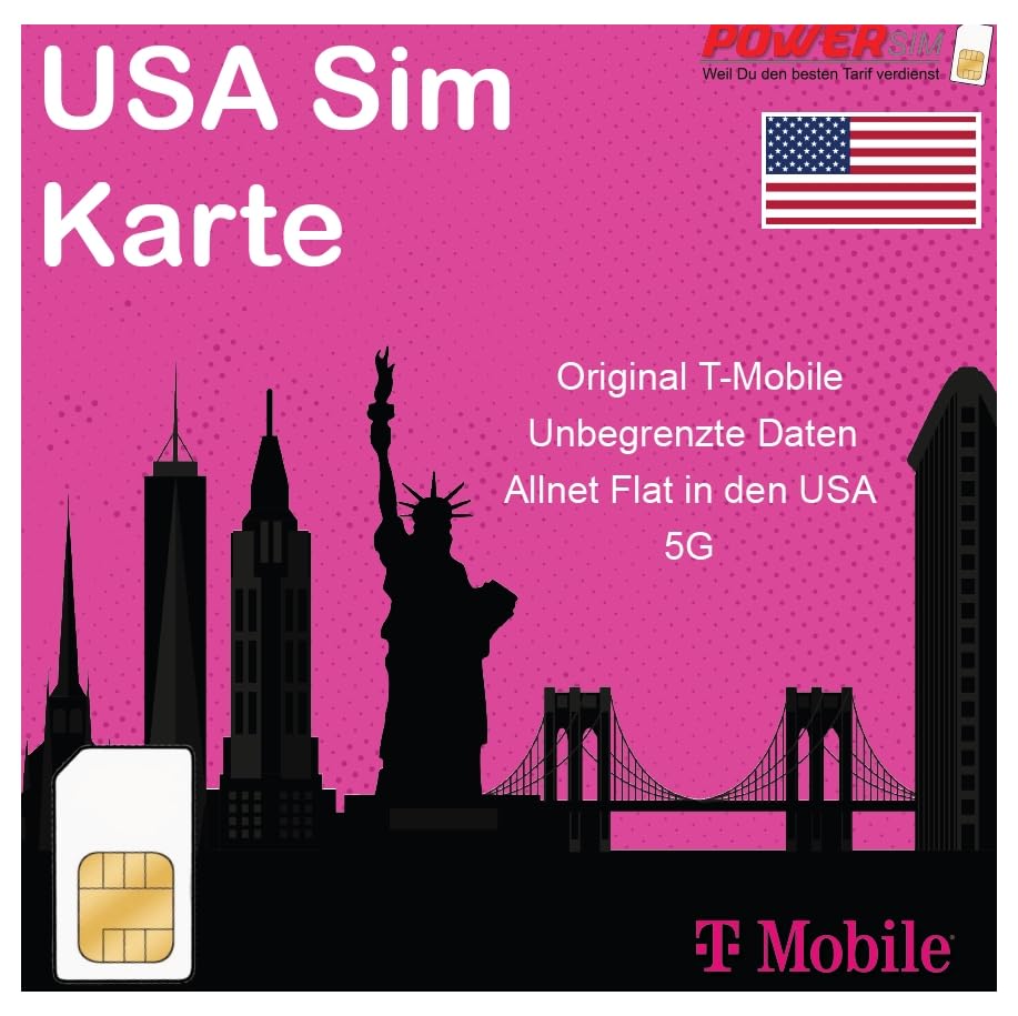 T-Mobile Prepaid SIM Card - 5GB Data, Unlimited Calls & Texts in USA, Canada, Mexico (15 Days)