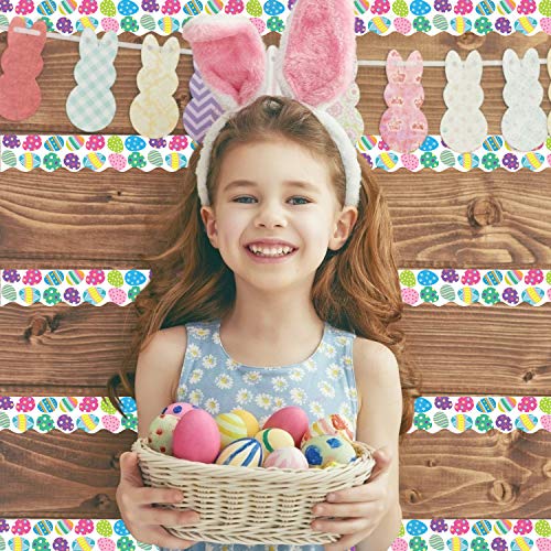 Easter Egg Bunny Chick Bulletin Board Borders for Easter Day Classroom Decoration, 72ft (Egg+Bunny) - Thumbnail 4