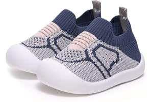 DUBUTO Baby Shoes Boys Girls Breathable Non-Skid Walking Sock Shoes First Walking Shoes With Soft Rubber Sole Infant Toddler Slipper Sneaker