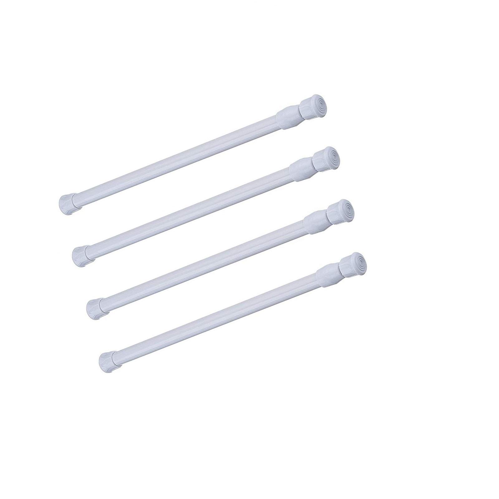 Photo 1 of Tension Rods, 4 Pack Adjustable Spring Steel Cupboard Bars Tension Curtain Rod 9.8-15.7 Inches Shower Rod Closet Rod Tensions Rod Extendable Width