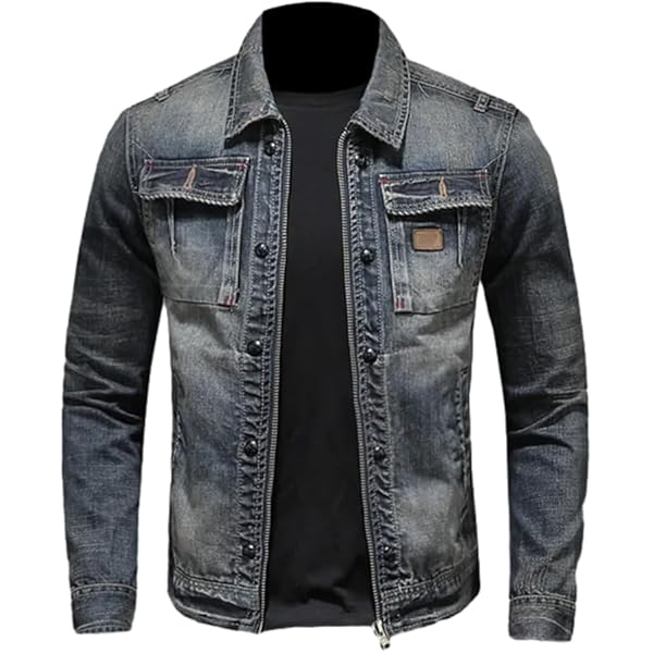 Andyxin Denim Jacket Men Spring Autumn Jean Man Lapel Zipper